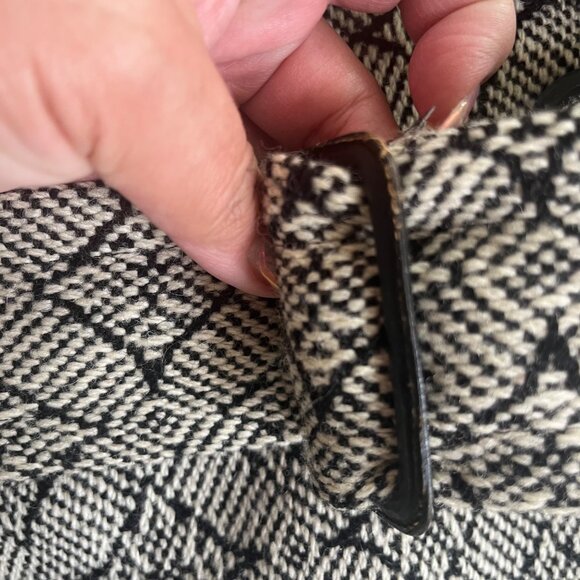 Barry Walt Vintage Double-Breasted Trench Coat With Belt & Geometric Pattern - Picture 9 of 11